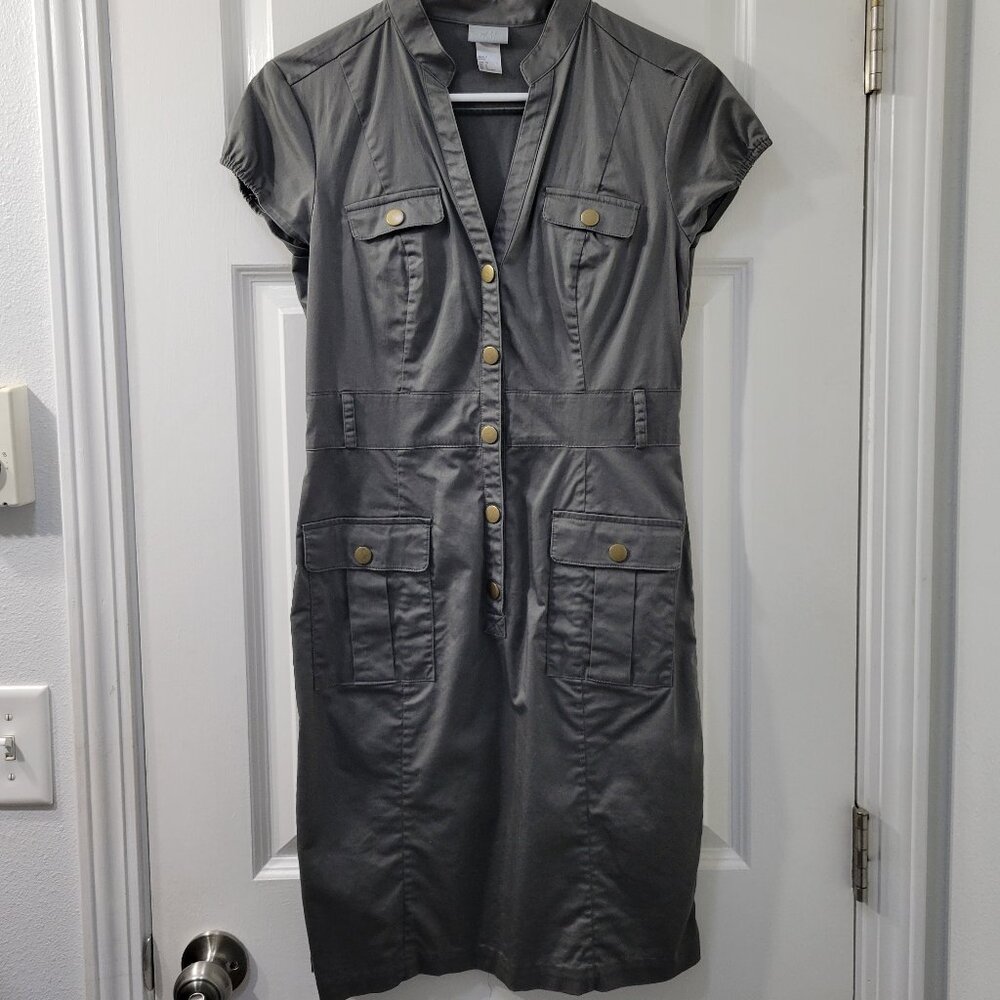 H&M snap-front military style dress